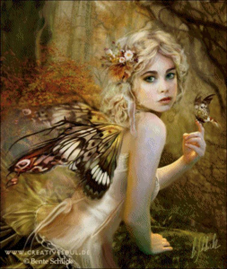 Девочка-бабочка - бабочка, девочка, природа, лес - предпросмотр