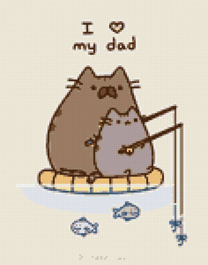 I love my dad - рыбалка, папа и сын, коты, я люблю моего папу - предпросмотр