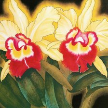 Схема вышивки «Серия "Цветы": Орхидеи»
