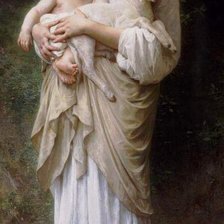 Оригинал схемы вышивки «женщина с ребенком» (№670249)