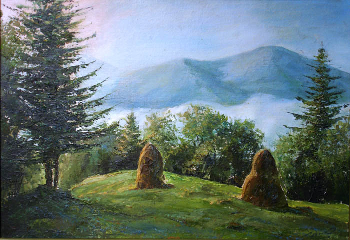 горный пейзаж - живопись - оригинал