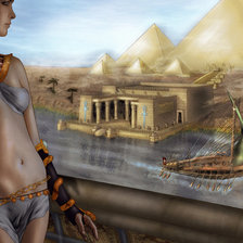 Оригинал схемы вышивки «Клеопатра и пирамиды» (№671696)