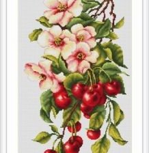 Схема вышивки «Яблоневый цвет и вишня»
