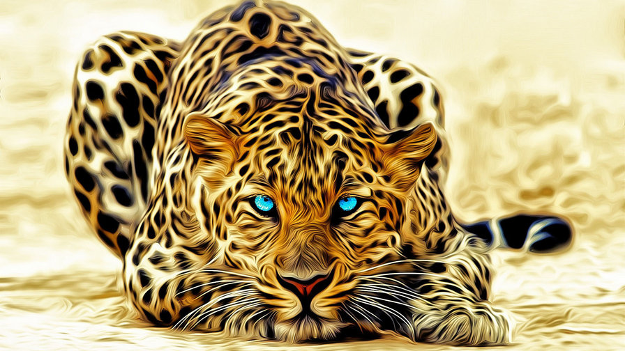леопард с синими глазами - оригинал