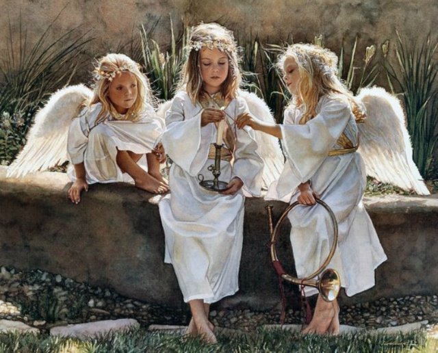 №674364 - ангел, дети, живопись - оригинал