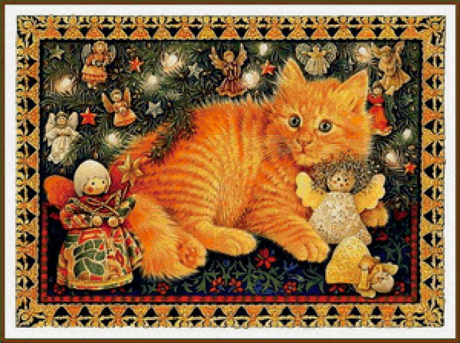 новогодний кот - коты, котики, кот, праздник - предпросмотр