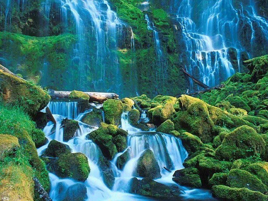 водопад - вода, природа, речка, водопад, озеро - оригинал