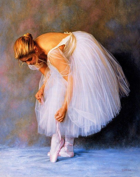 Балерина - живопись, балерина, балет, люди, картина - оригинал