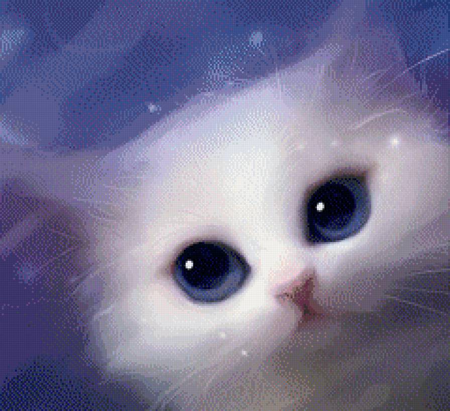 Лунный кот - взгляд, котенок - предпросмотр