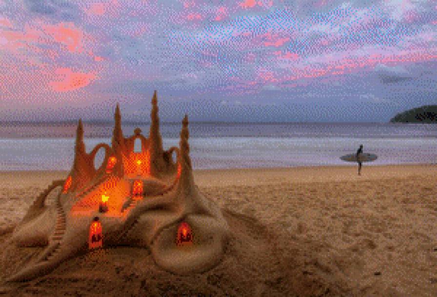 Замок из песка - море, песок, природа, замок - предпросмотр