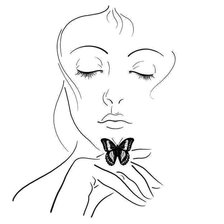 Оригинал схемы вышивки «девушка с бабочкой» (№677890)