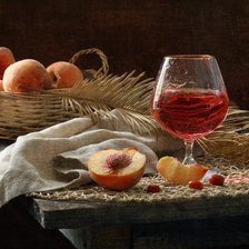 Персики с вином