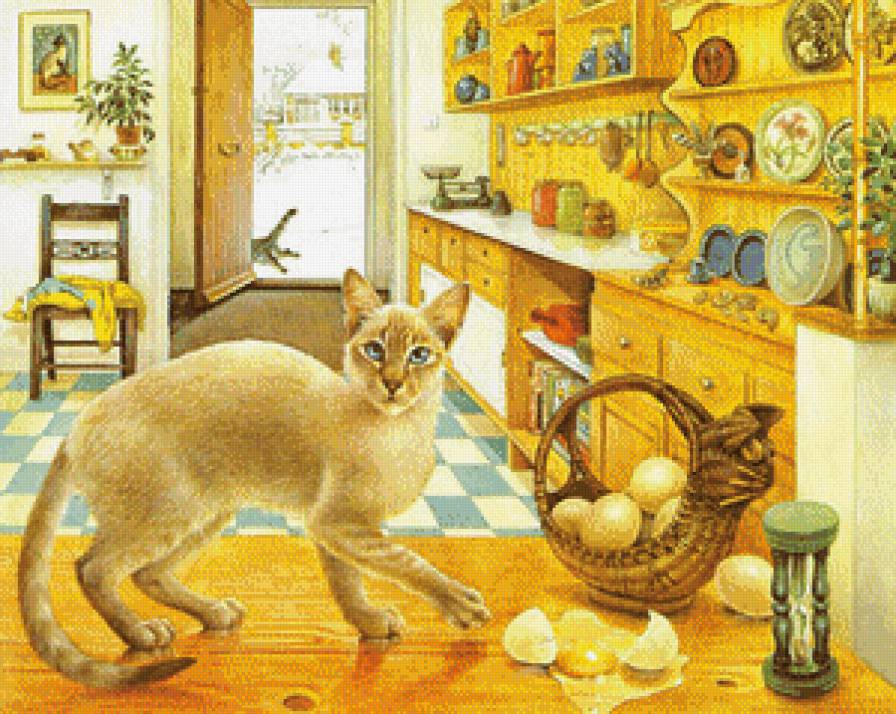 Кот на кухне - кот - предпросмотр