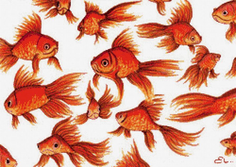 Рыбки (на подушку) - рыбки, подушка, рыба, золотые рыбки - предпросмотр