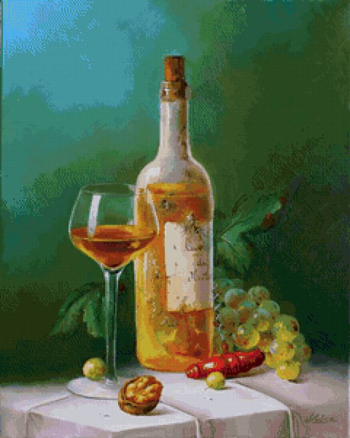 винный натюрморт - вино, виноград, натюрморт - предпросмотр