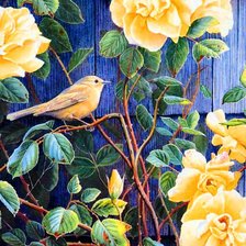 Оригинал схемы вышивки «цветы и птицы» (№684196)