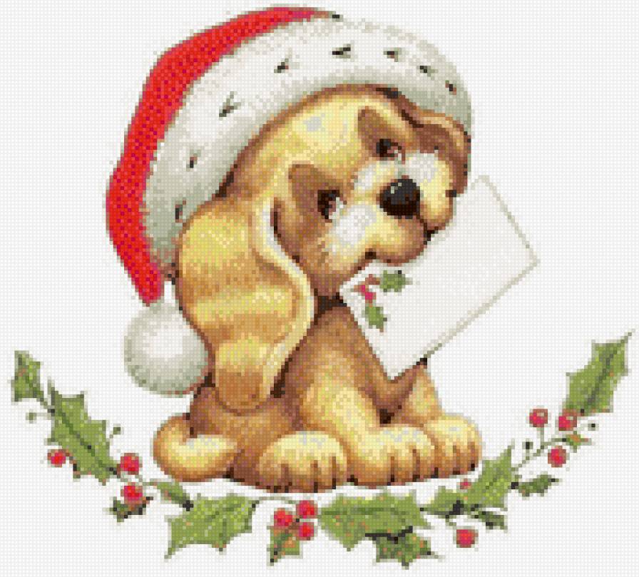 щеночек - пес, животные, новый год, собака, собачка, щенок, песик, рождество - предпросмотр