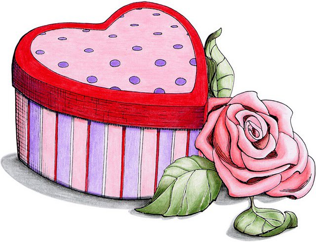 подарок - сердечко, цветы, конфеты, валентинка, день влюбленных, роза - оригинал