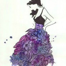 Оригинал схемы вышивки «Цветочное платье» (№685713)