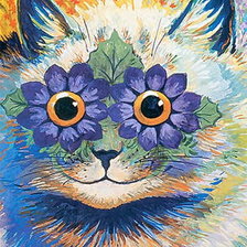 Оригинал схемы вышивки «цветастый кот» (№688167)