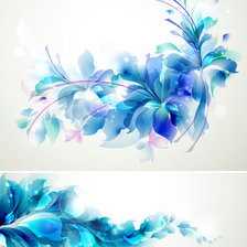 Оригинал схемы вышивки «голубые цветы» (№688177)