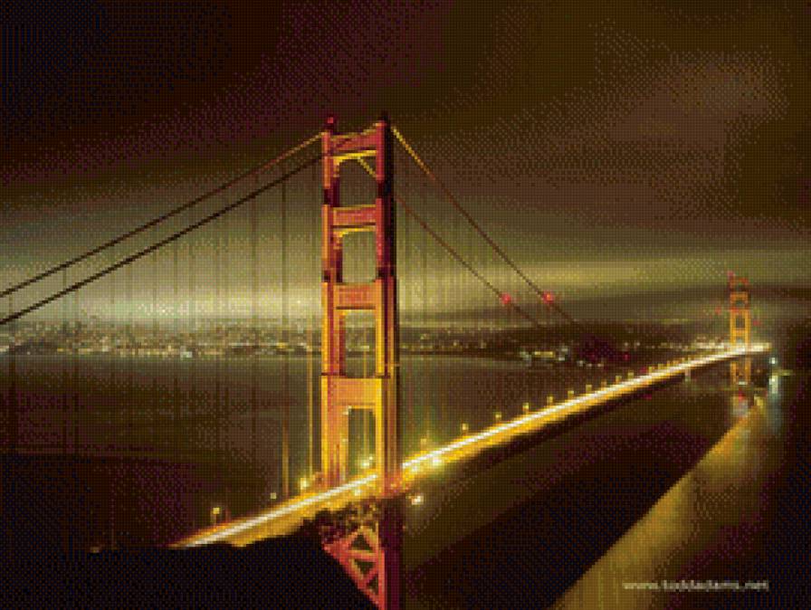 мост - мост, вечер, река - предпросмотр