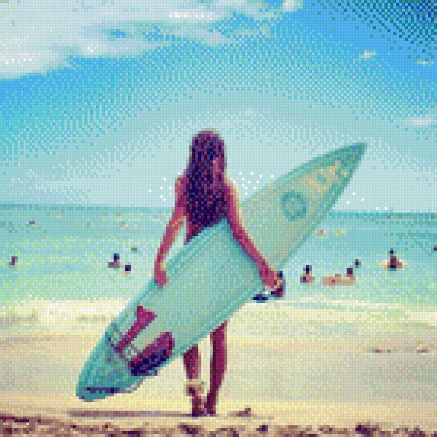 Море - серфинг, девушка, море - предпросмотр