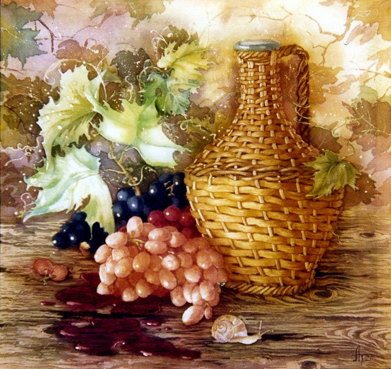 вино и виноград - фрукты, виноград, вино, кухня, урожай, натюрморт - оригинал