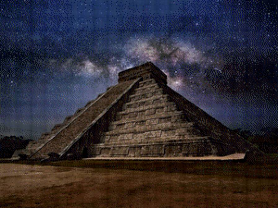 №693252 - пирамида, звезды, мексика, небо, ночь - предпросмотр