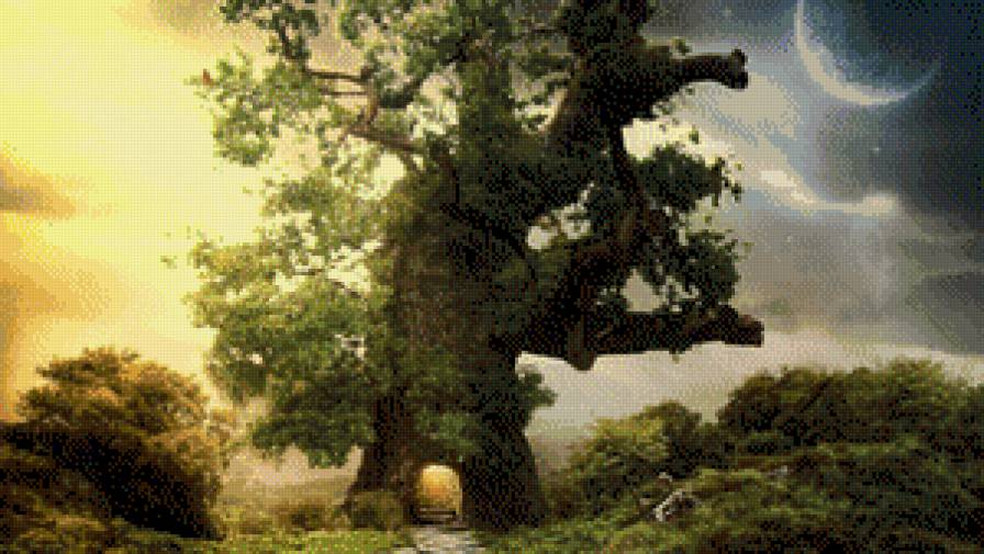 Волшебное дерево - дерево, фентази, пейзаж - предпросмотр