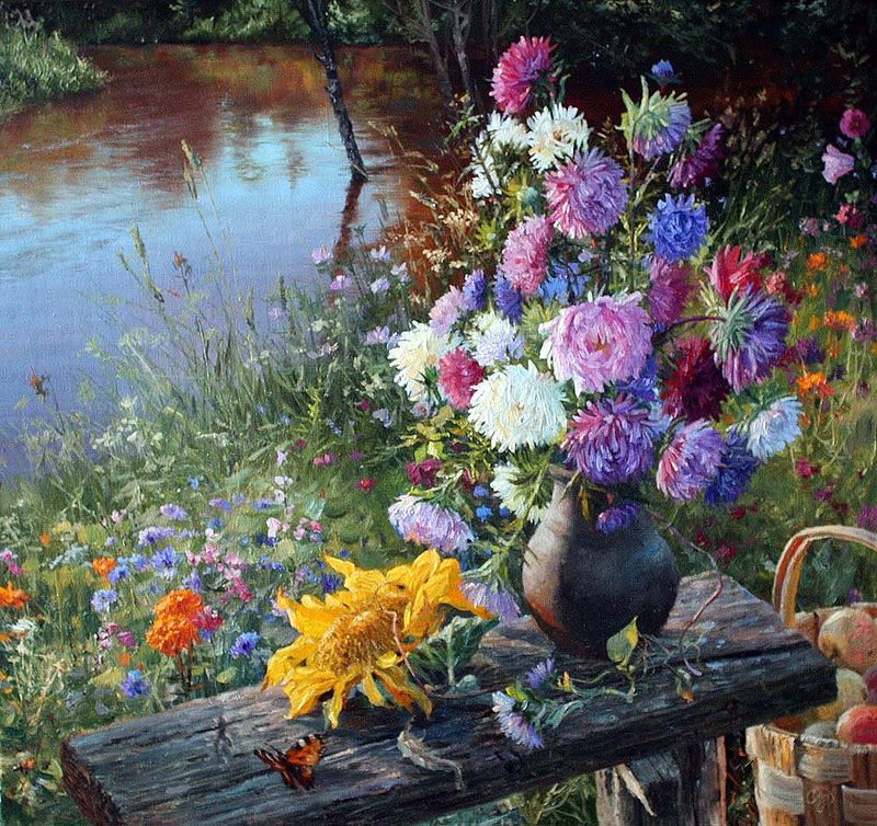 В.Жданов1 - картина, натюрморт, художник, цветы - оригинал