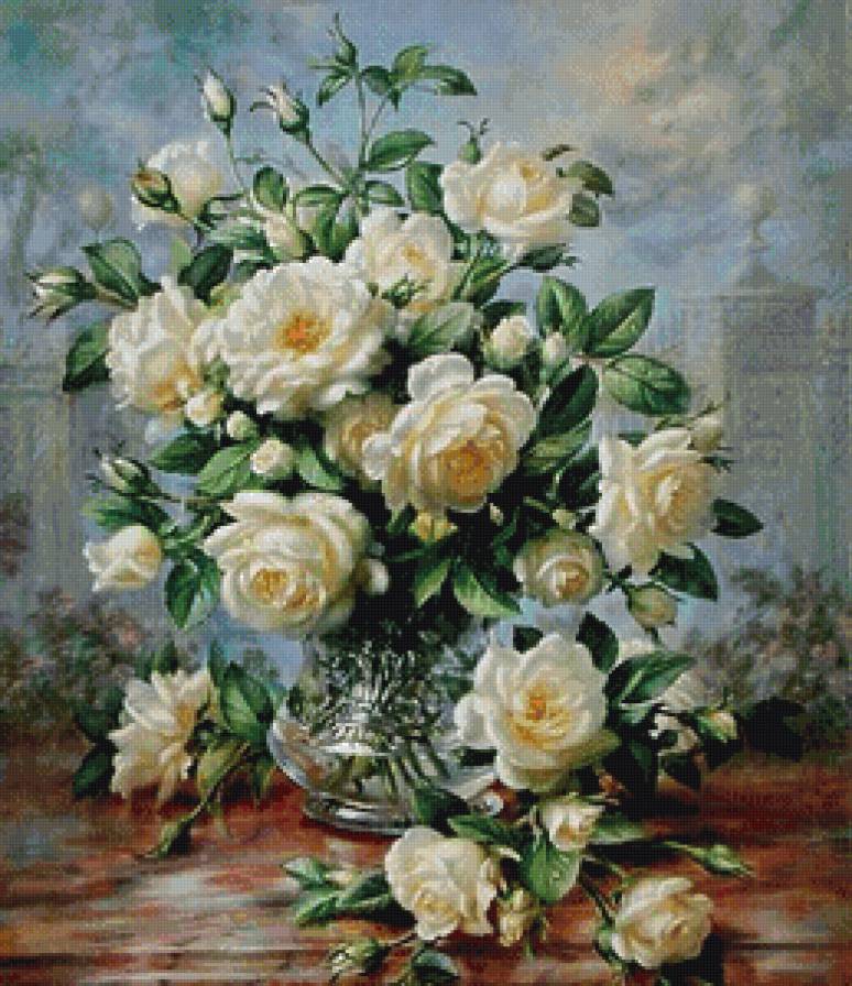 А.Уильямс1 - натюрморт, художник, цветы, картина, розы - предпросмотр