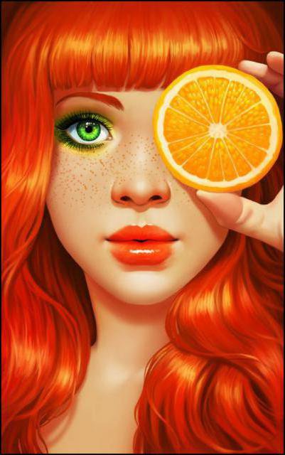 апельсинка - девушка, рыжая, апельсин - оригинал