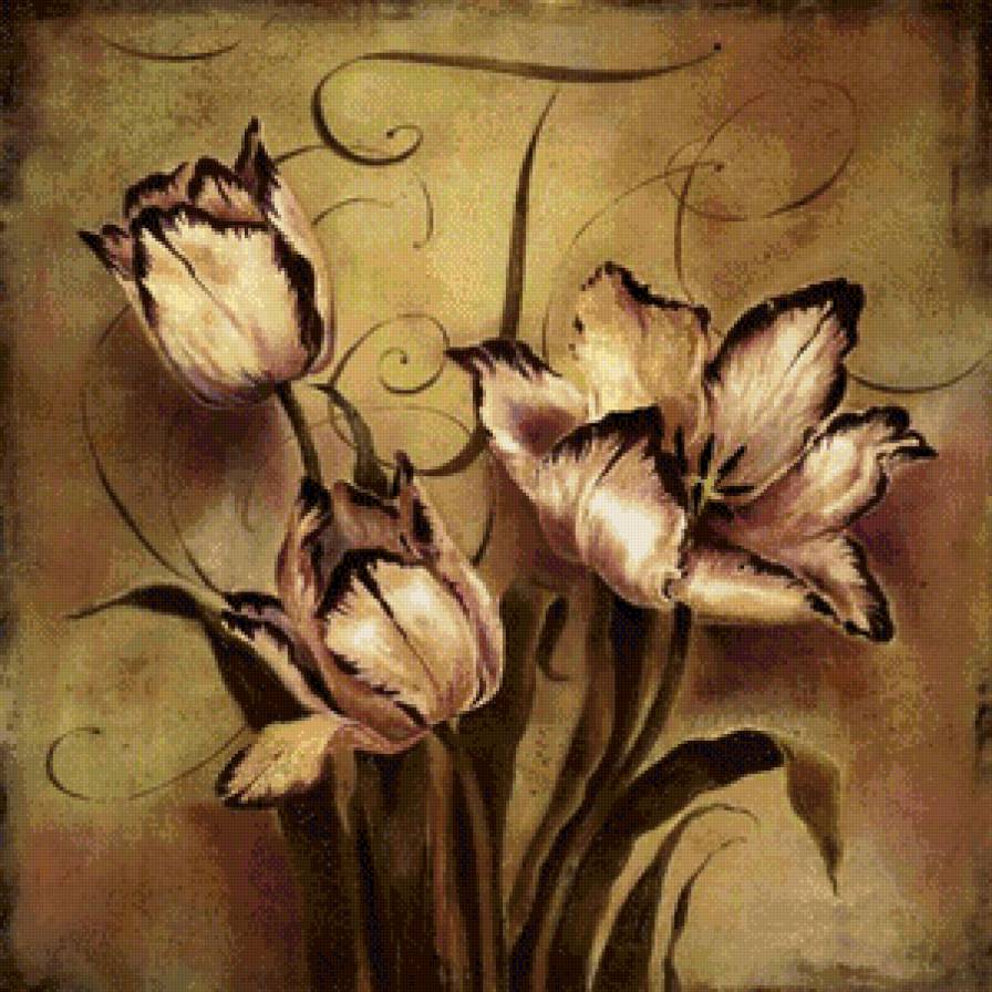 панно с тюльпанами - картина, панно, арт, тюльпаны, цветы - предпросмотр