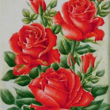 Оригинал схемы вышивки «алые розы» (№696977)