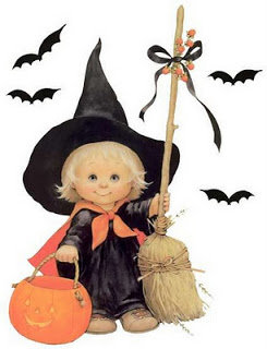 Хеллоуин - метла, тыква, ребенок - оригинал