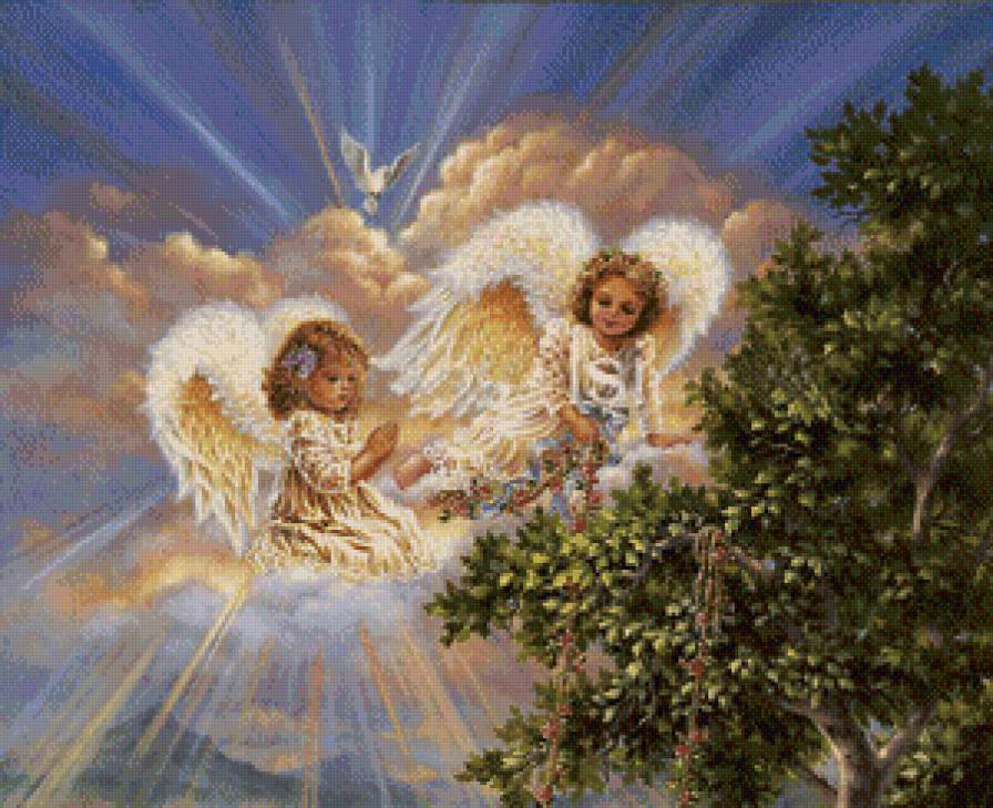 ангелочки - детское, ангелы, дети, небеса - предпросмотр