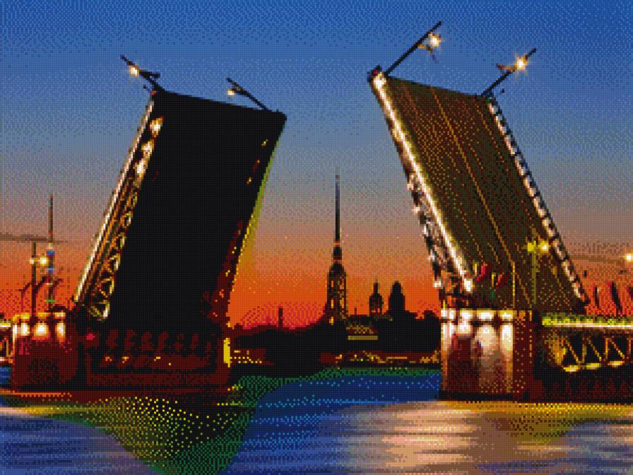 Мост - развод мостов, питер, красиво - предпросмотр