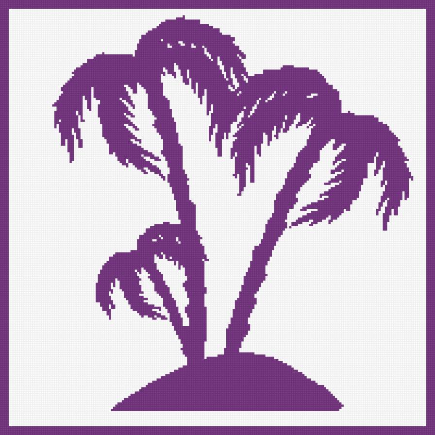 пальмы - пальма, остров, монохром - предпросмотр