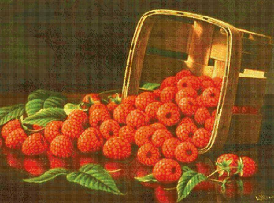 малина - ягоды, пано, картина - предпросмотр