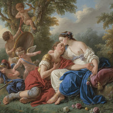 Оригинал схемы вышивки «Louis-Jean-François Lagrenée, Rinaldo and Armida, 1766» (№701716)