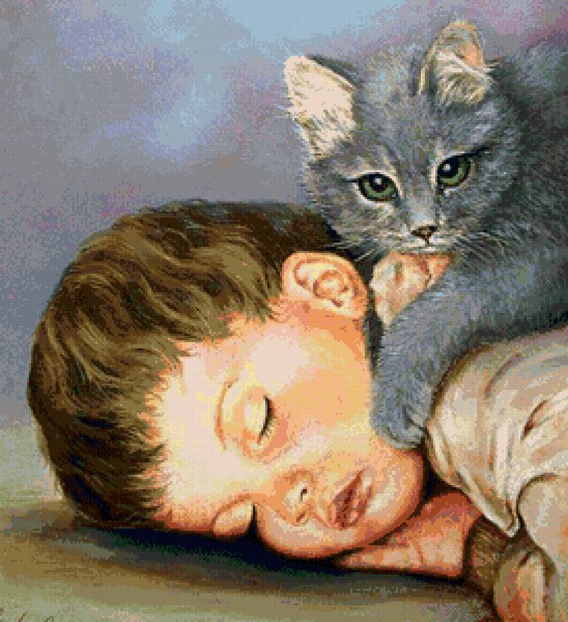 хранитель снов - взгляд, животные, кошки, дети, природа - предпросмотр