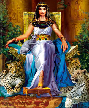 клеоптра - египет, лео, люди, животные, леопард, женщина, хищники, портрет, девушки - оригинал