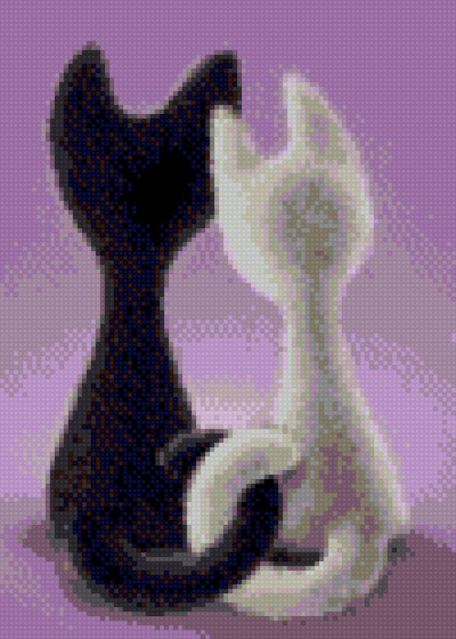 Влюбленные кошки - пара, любовь, кошки - предпросмотр