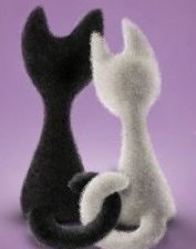 Оригинал схемы вышивки «Влюбленные кошки» (№704390)