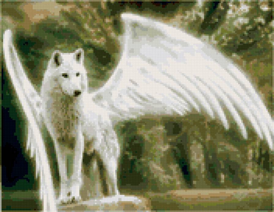 крылатый волк - хищник, крылья, волк - предпросмотр