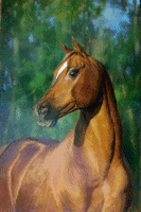 0197 - конь, лето, красота, картина, природа, животные, лошадь - предпросмотр