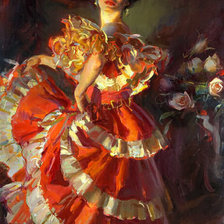 Оригинал схемы вышивки «Испанская танцовщица» (№706957)