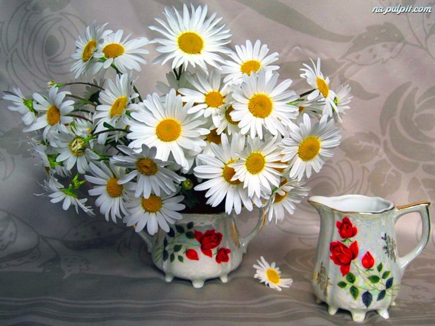Ромашки - ваза с цветами, цветы, ромашки - оригинал