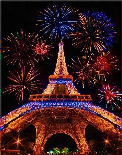 Праздничный Париж - франция, эйфелева башн, столицы, города, париж - оригинал
